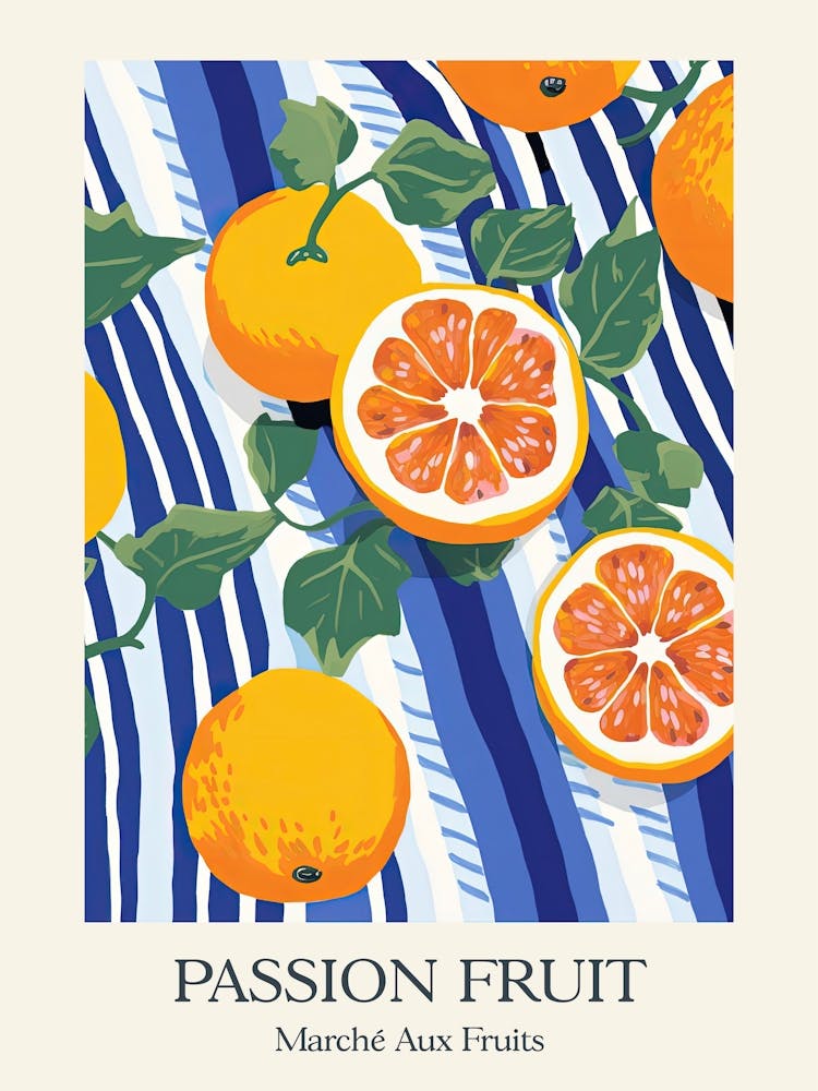 Marche Aux Fruits Fruit de la Passion Illustration Fruits d'été 2