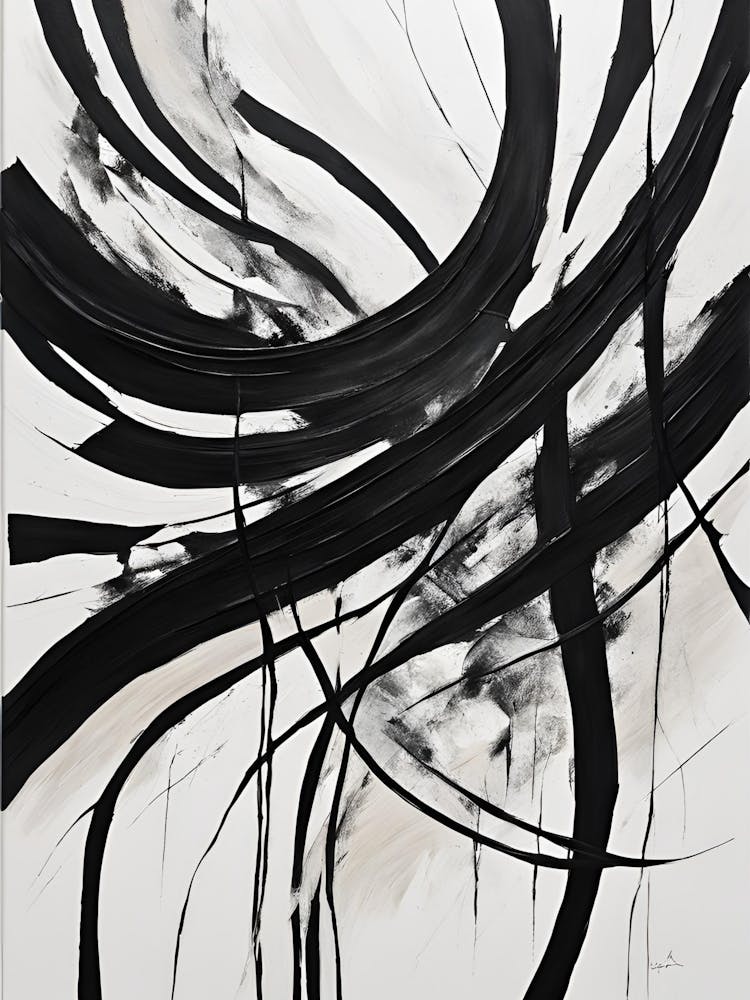 Abstract Black And White Painting 2