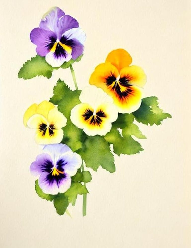 Pansy 1 Vintage Flowers Flower