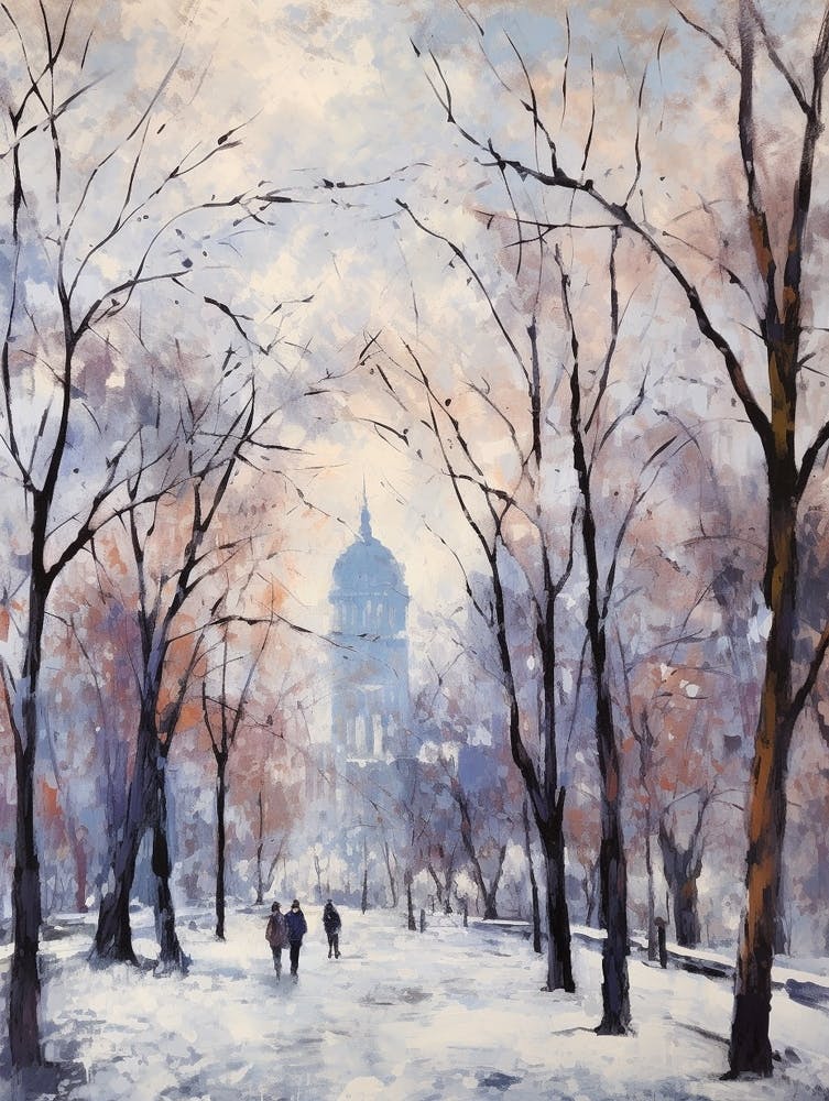 Winter City Park Painting Queens Park Toronto Canada 1