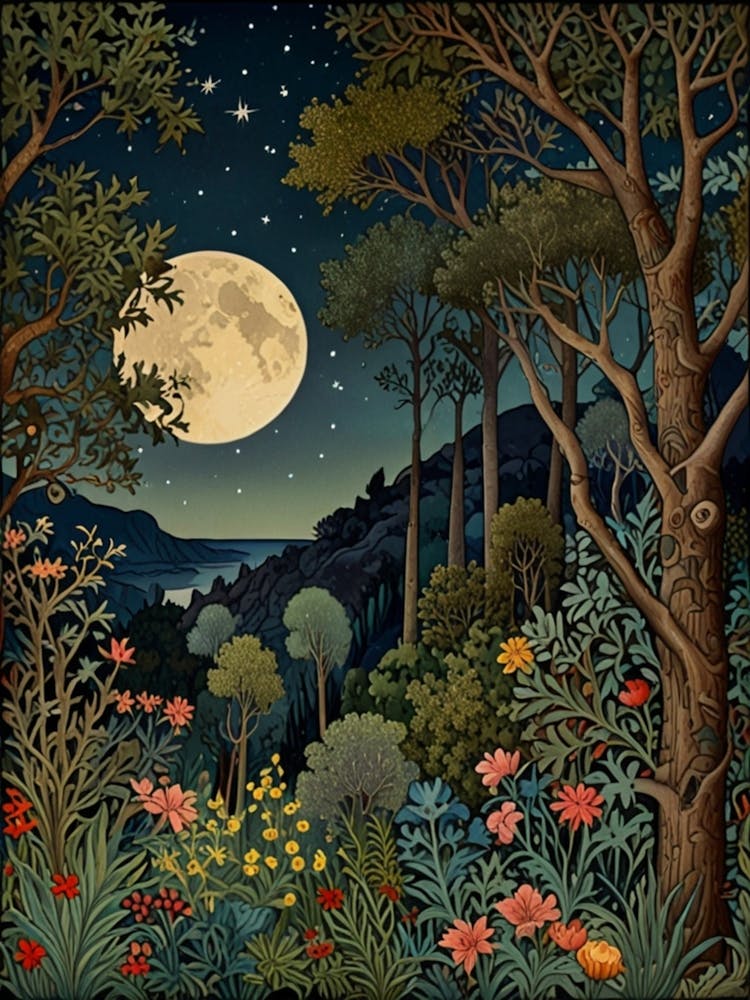 William Morris Moonlight In The Forest 84