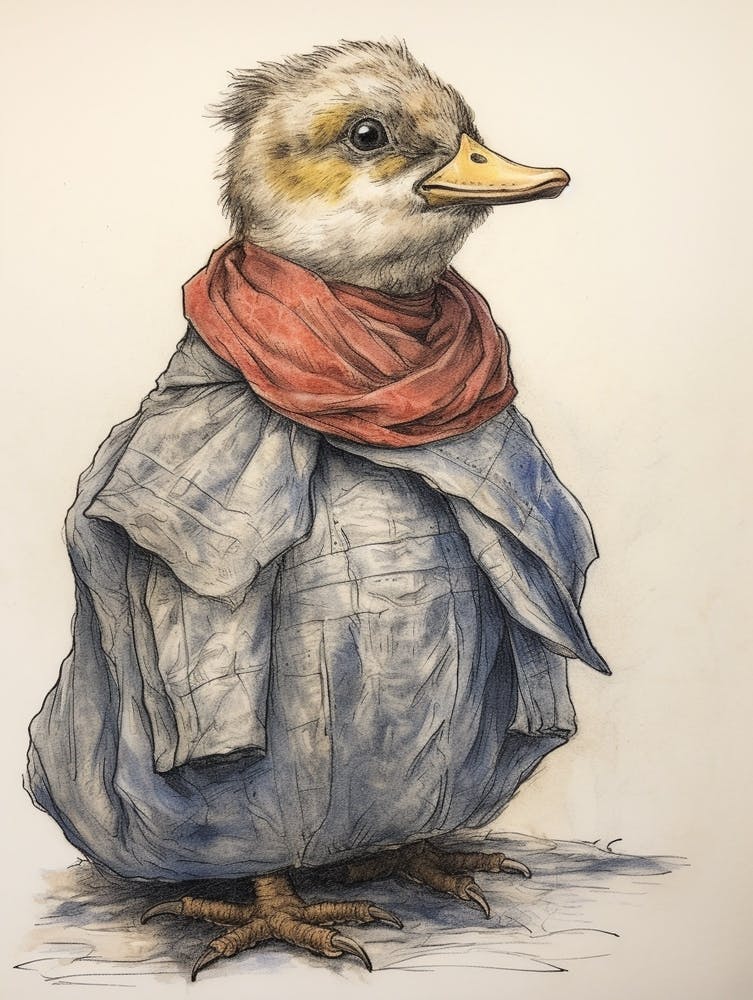 Storybook Animal Watercolour Duck 1