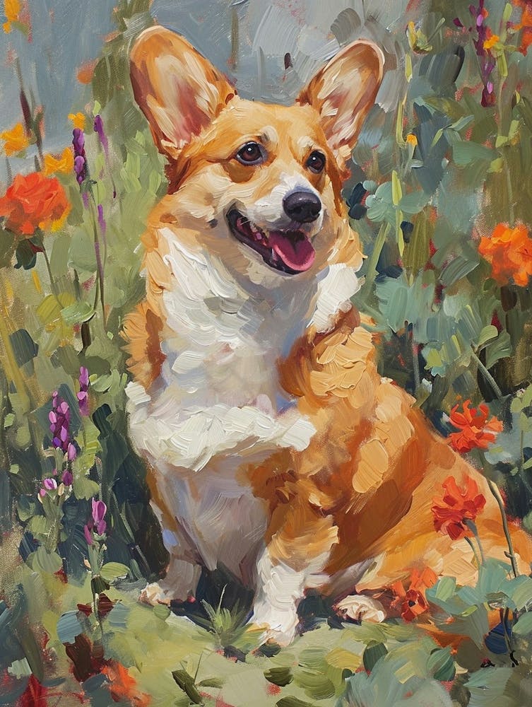 Pembroke Welsh Corgi Acrylic Painting 3
