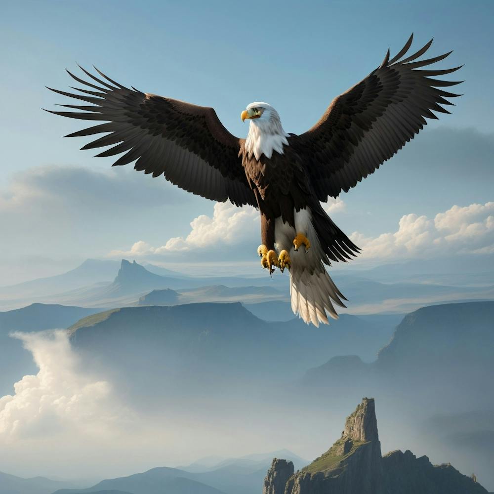 Dreamshaper V7 Au-Dessus Un Aigle Majestueux Planait Sans Effort Acro 1