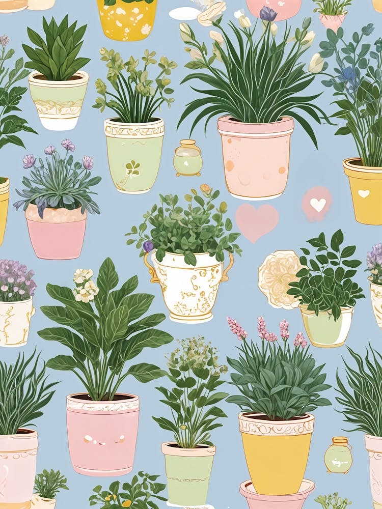 Pastel Potted Plants 1