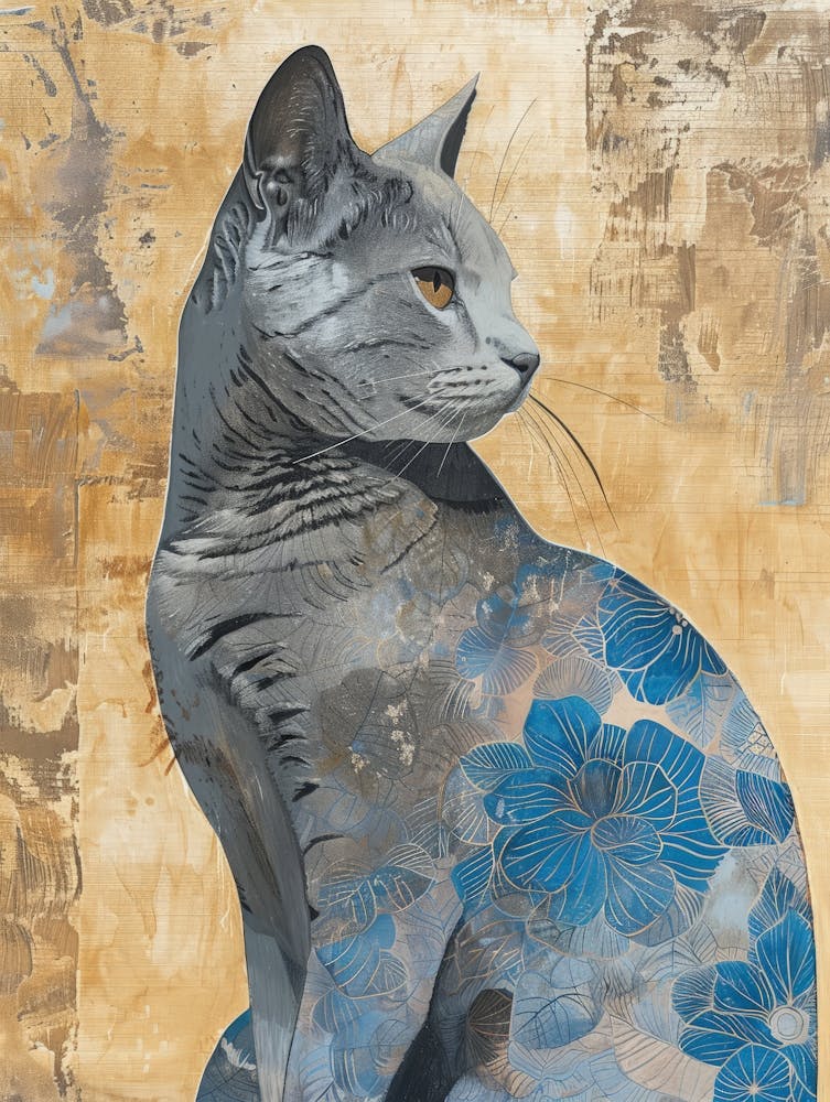 Blue Cat Canvas Print