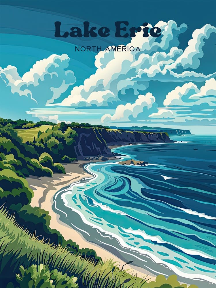 Lake Erie Ontario Travel Art