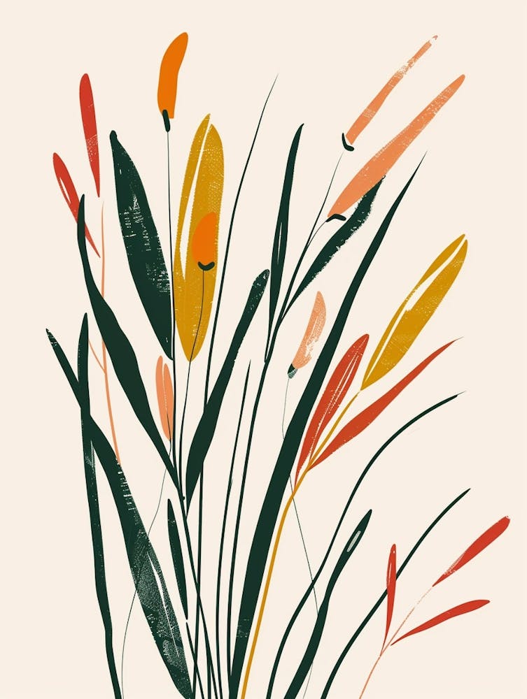Grass Plant Minimalist Illustration 6
