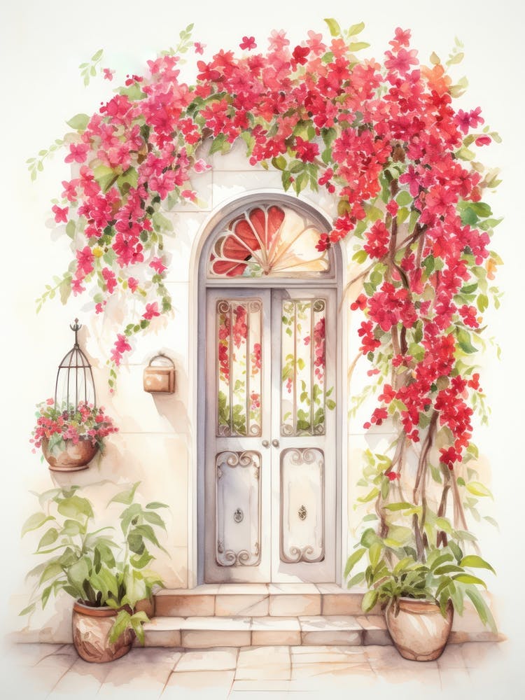 Bari, Italy   Mediterranean Doors Watercolour Painting 4