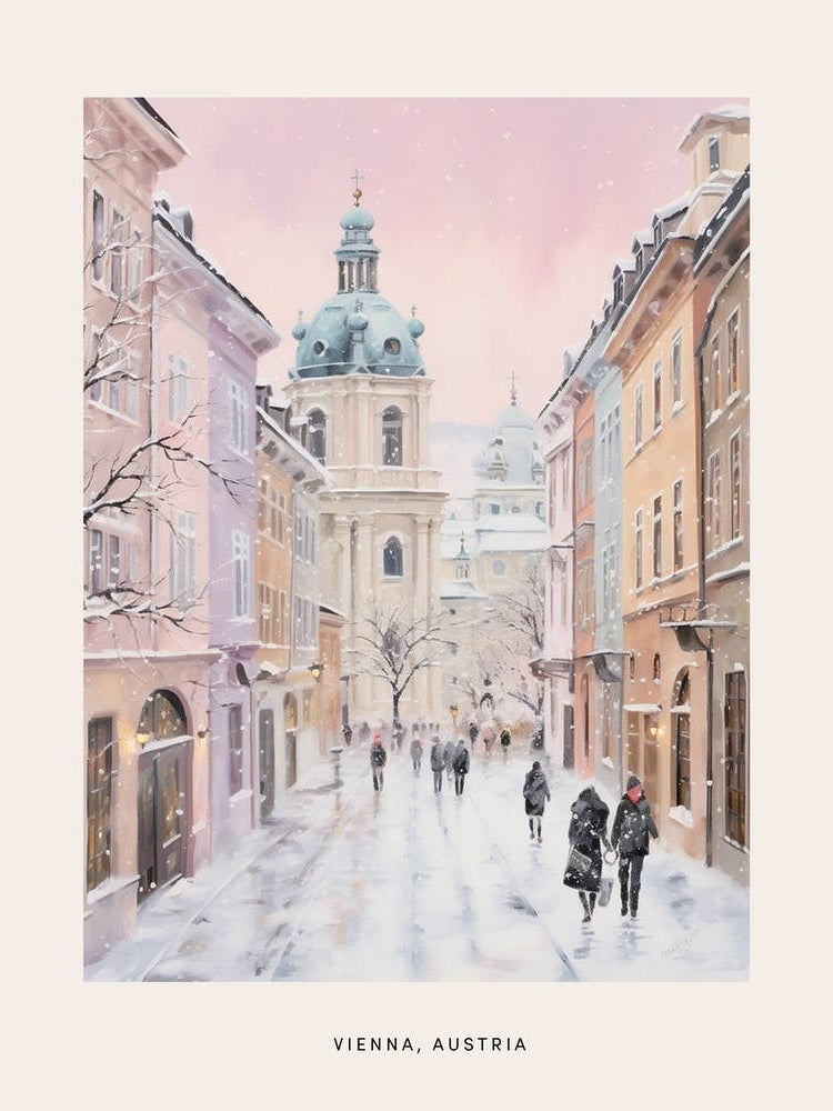 Dreamy Winter Painting Poster Vienna Austria 4