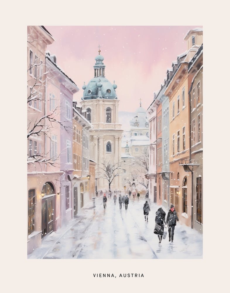 Dreamy Winter Painting Poster Vienna Austria 4