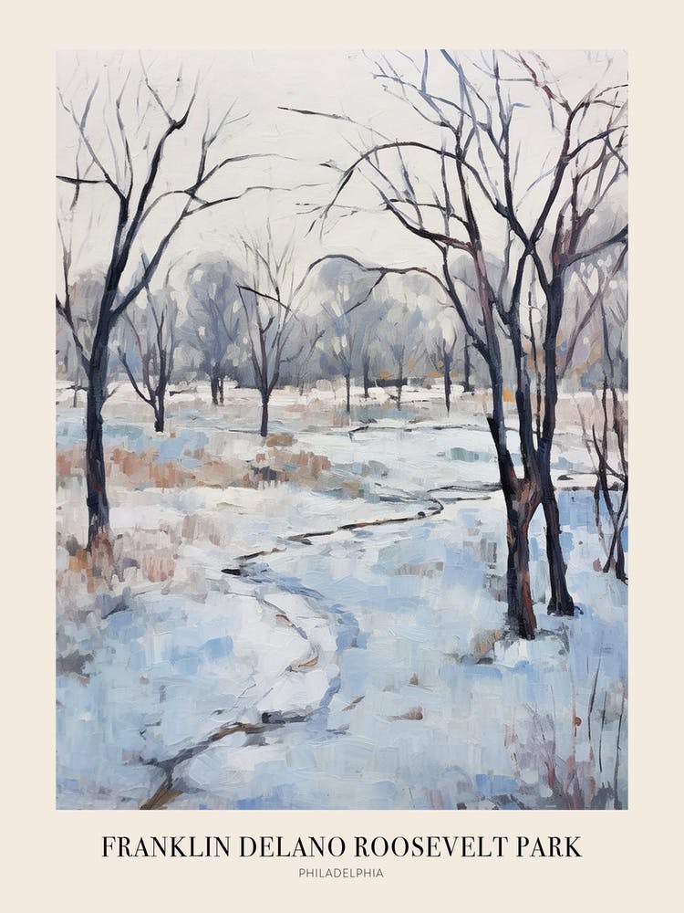 Winter City Park Poster Franklin Delano Roosevelt Park Philadelphia 4