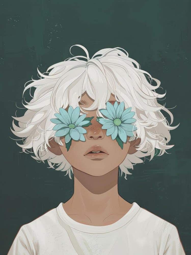 White Haired Girl With Sunglasses