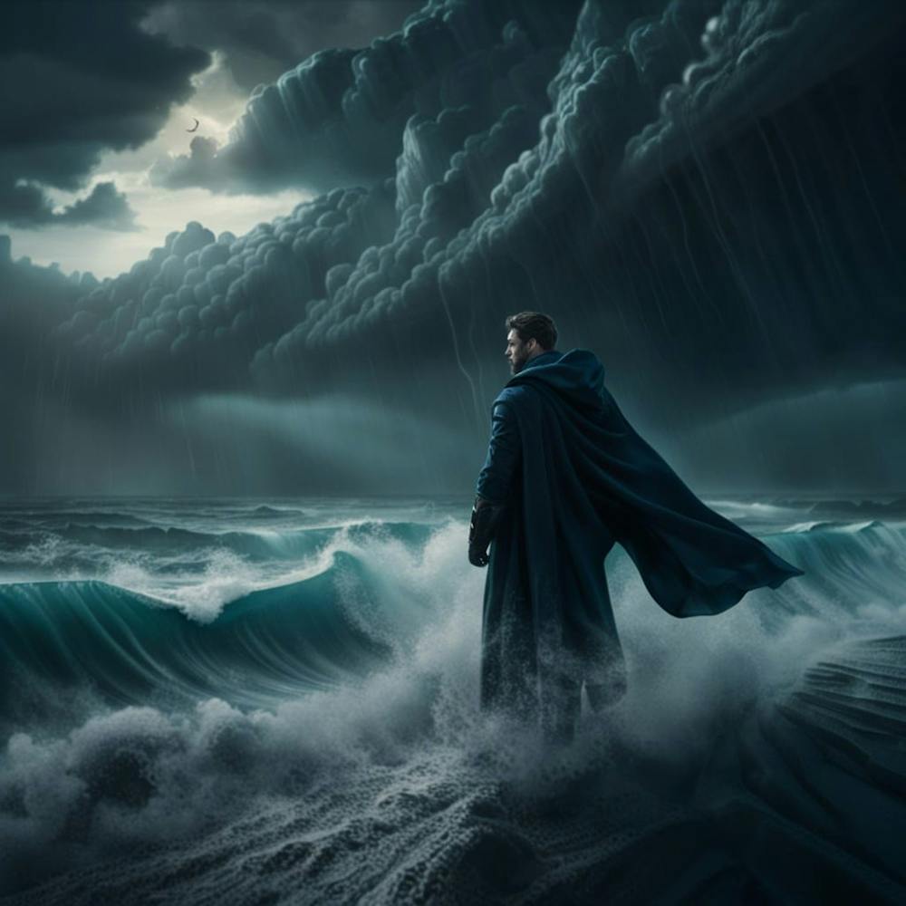 A lost soul in the middle of a storm