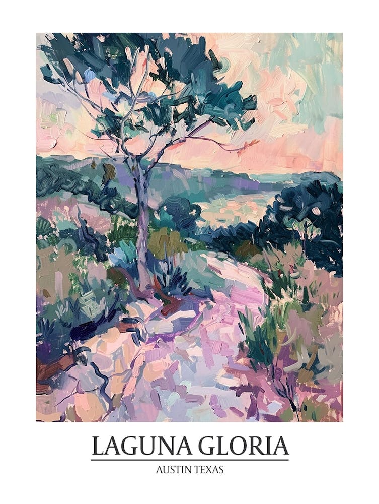 Laguna Gloria Austin Texas Ölgemälde 1 Poster