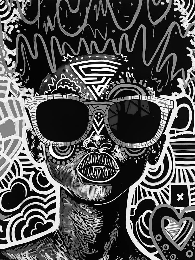 Afro Girl With Sunglasses 1
