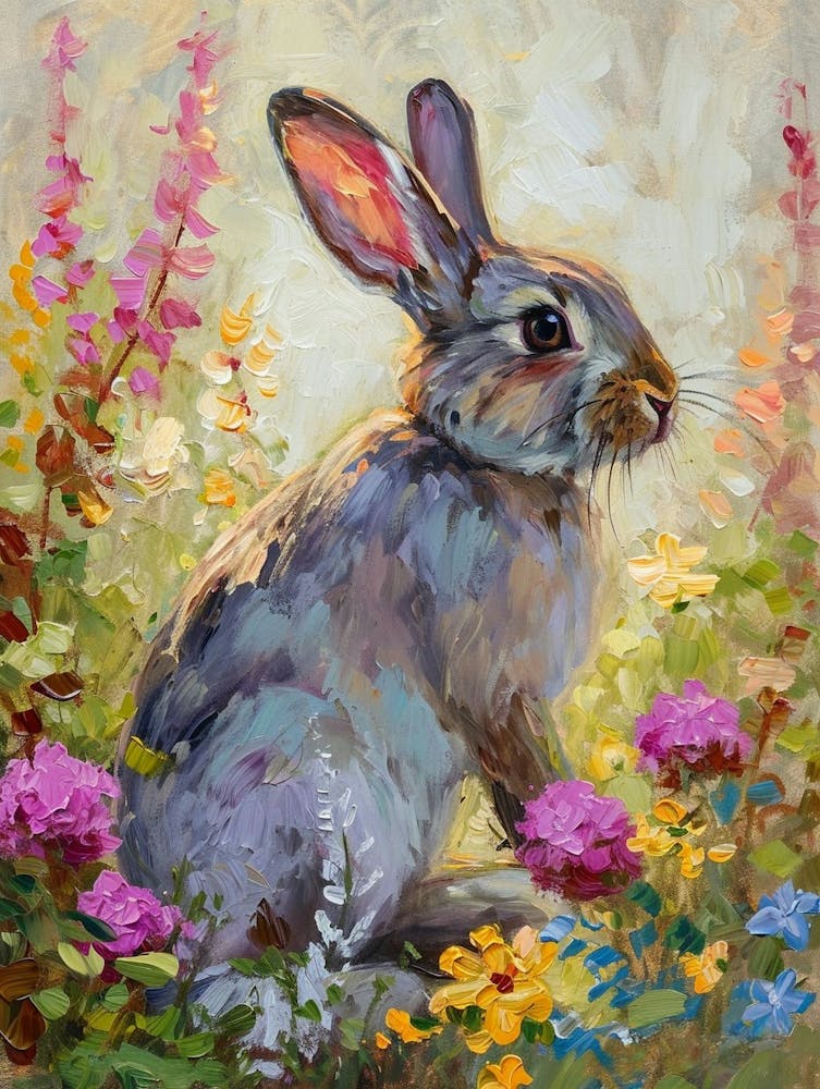Silver Marten Rabbit Painting 1