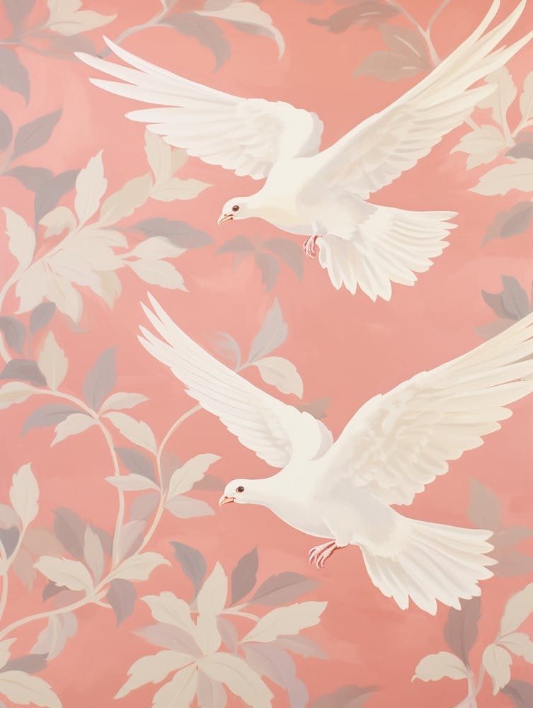Vintage Japanese Inspired Bird Print Dove 2