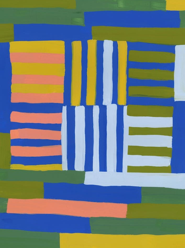 Painted Color Block Grid In Multi