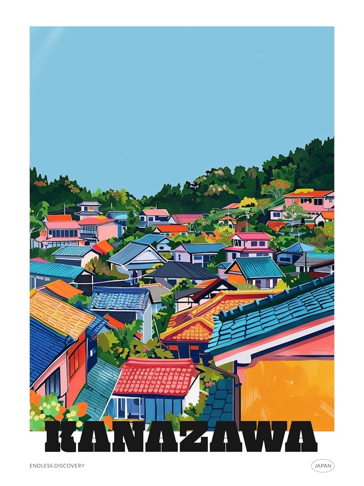 Kanazawa Japan 2 Colourful Travel Poster