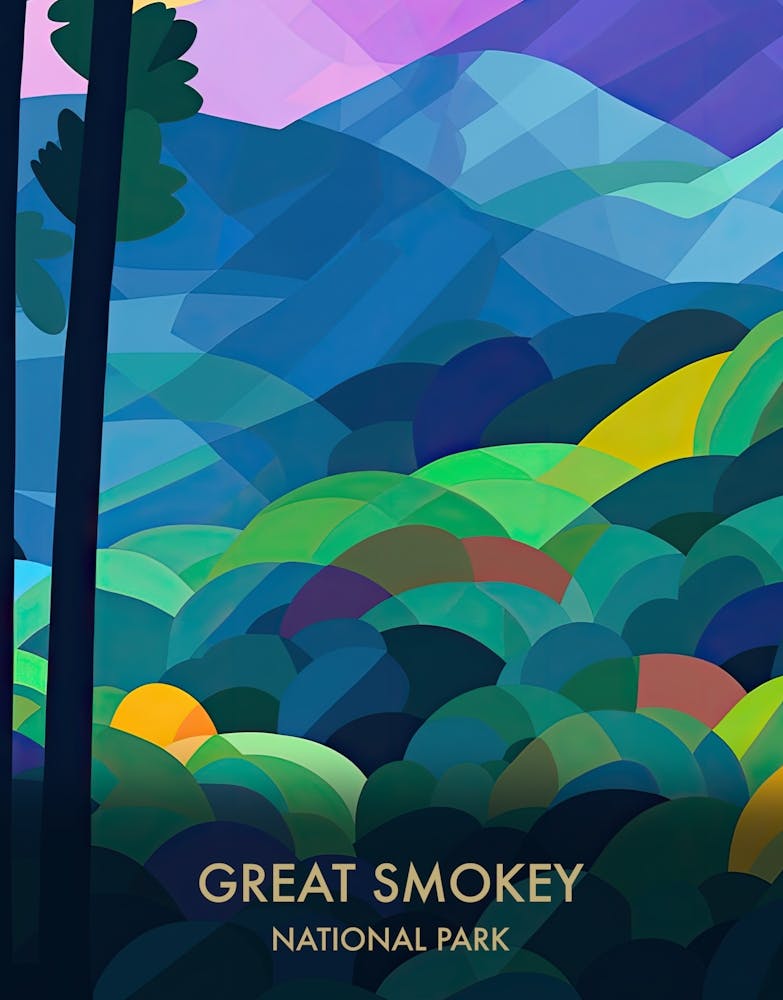 Great Smokey National Park Travel Poster Matisse Style 1