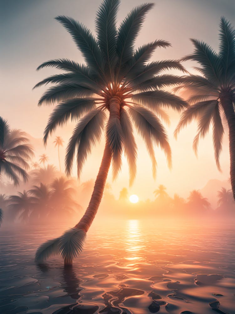 Sunset Palm Trees 1