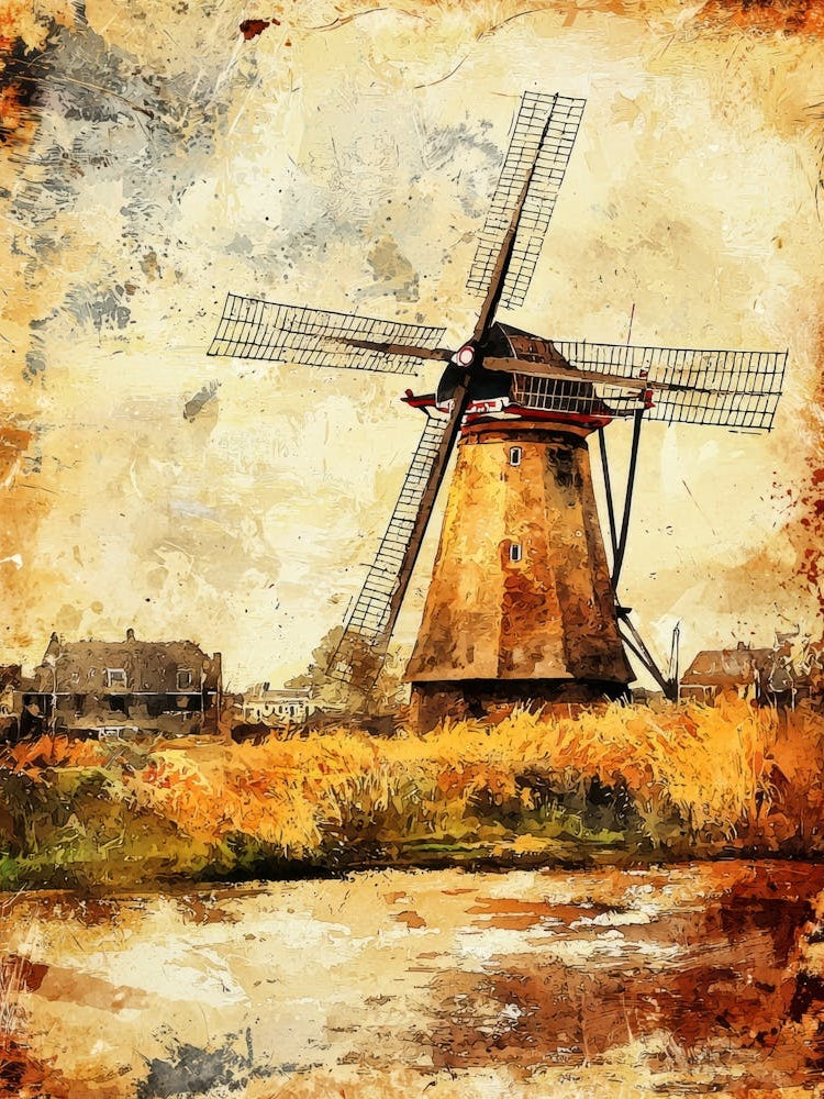 Windmill In The Dutch Countryside Photo
