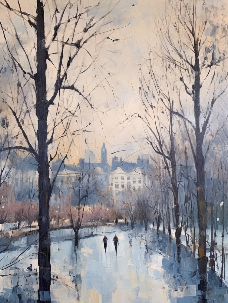 Winter City Park Painting Regents Park London 1