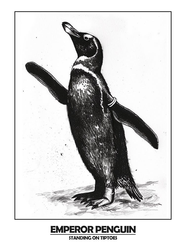 Penguin Standing On Tiptoes Poster 2