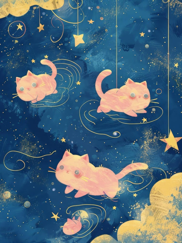 Pink Cats In The Sky