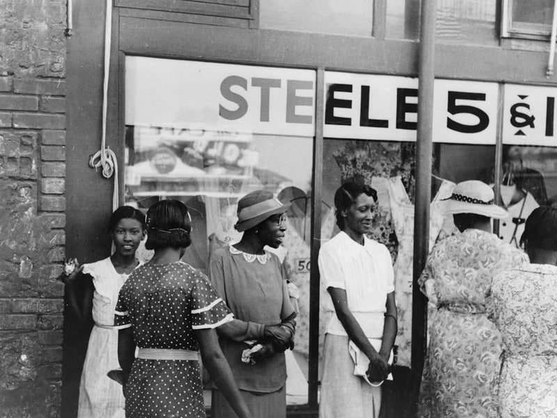 Women In Front Of Ten Cent Store, Steele, Missouri By Russell Lee