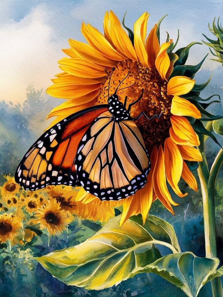 Schmetterling auf Sonnenblume