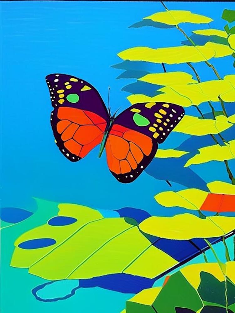 Comma Butterfly Pop Art David Hockney Inspired 3