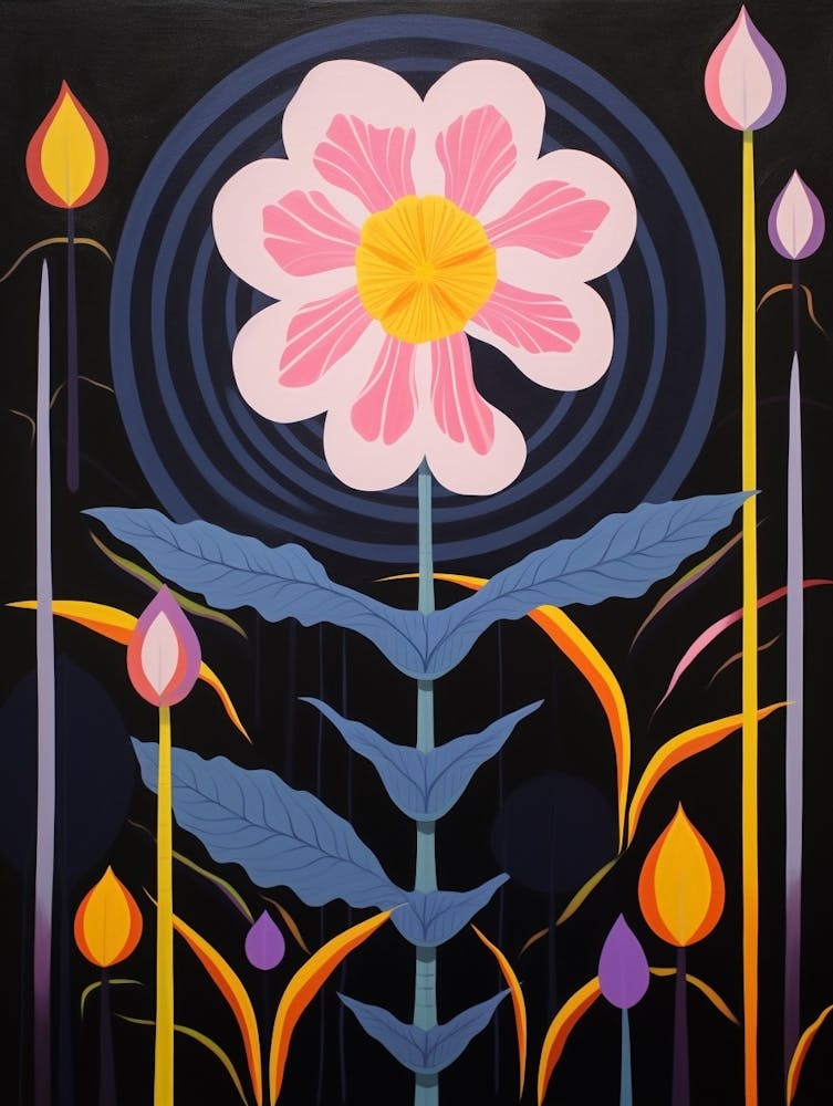 Iris 4 Hilma Af Klint Inspired Flower Illustration