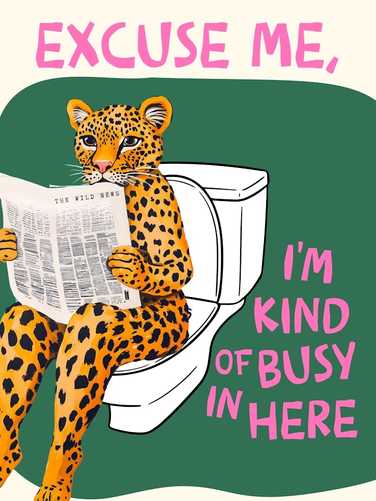 Leopard On Toilet Fun Bathroom