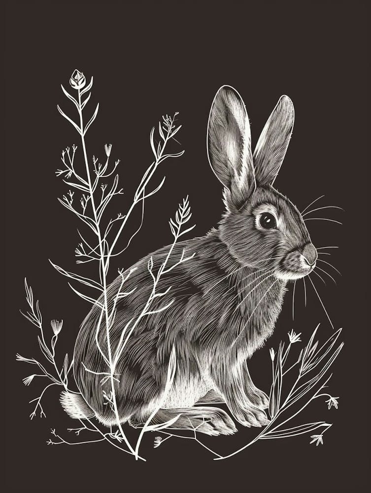 Californian Rabbit Minimalist Illustration 3