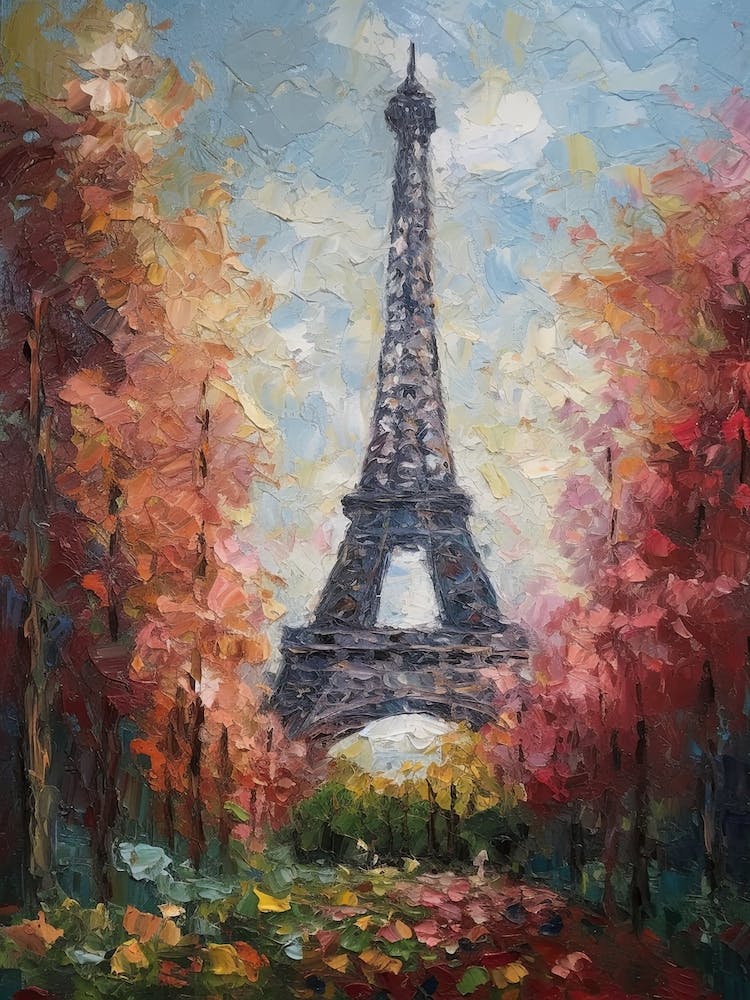 Eiffel Tower Paris France Pissarro Style 27