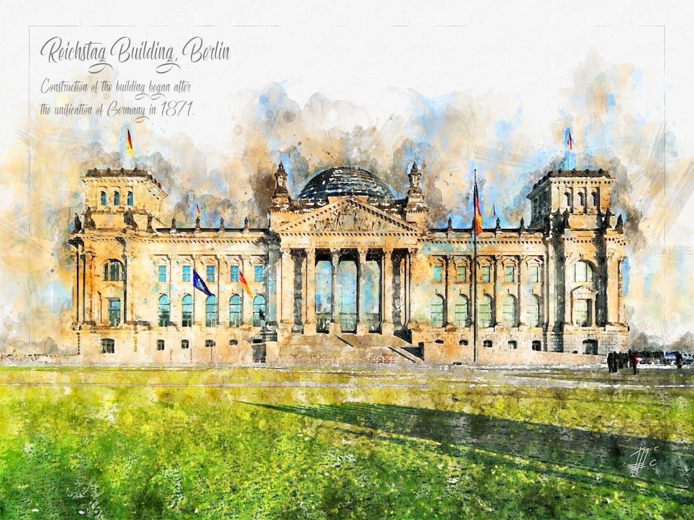 Reichstag, Berlin, Aquarell