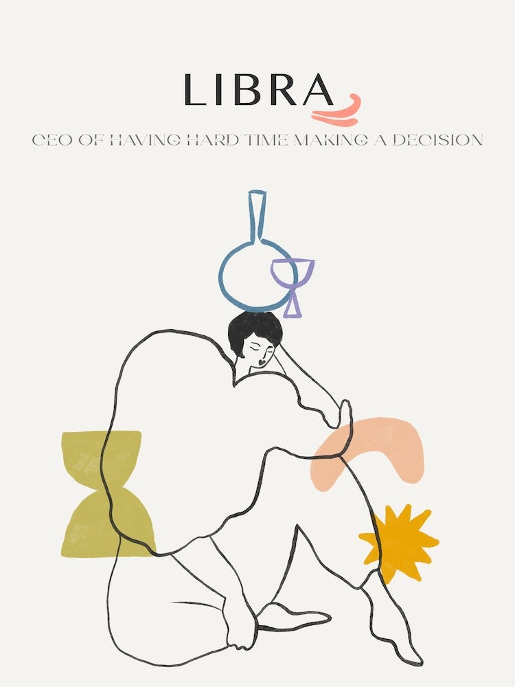 Libra Zodiac Sign One Line