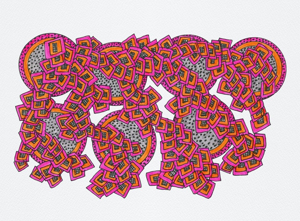 Circles Squares Chains Abstract 1