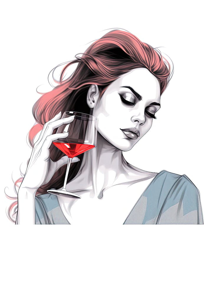 Girl With A Glass Of Wine 1