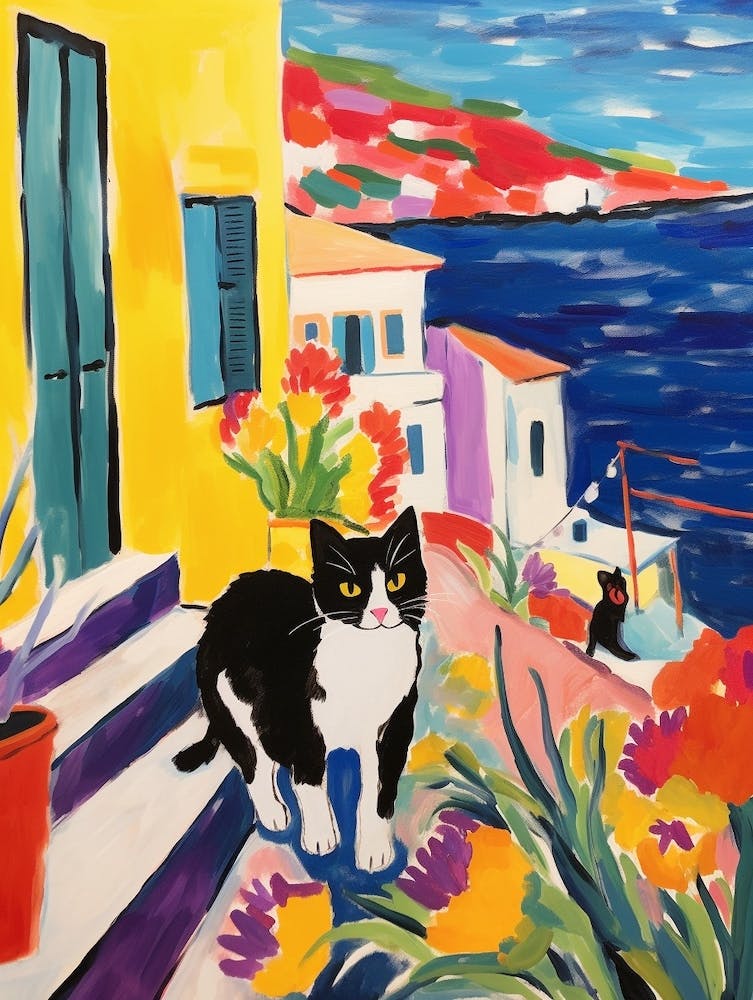 Painting Of A Cat In Hvar Croatia 1