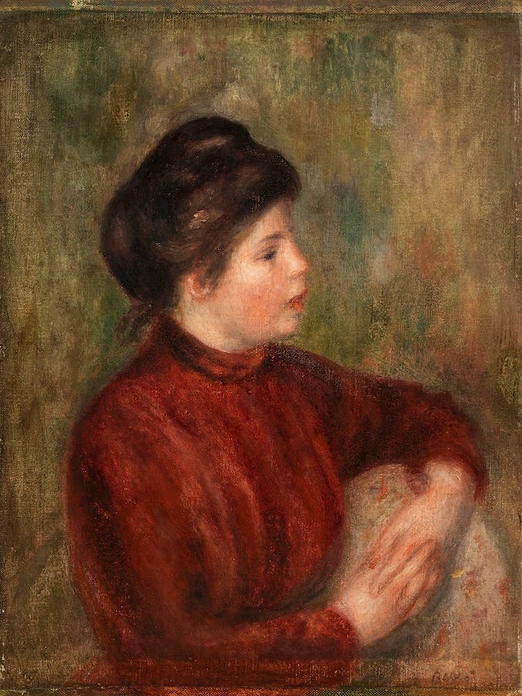 Woman Leaning On A Chair (1891), Pierre Auguste Renoir
