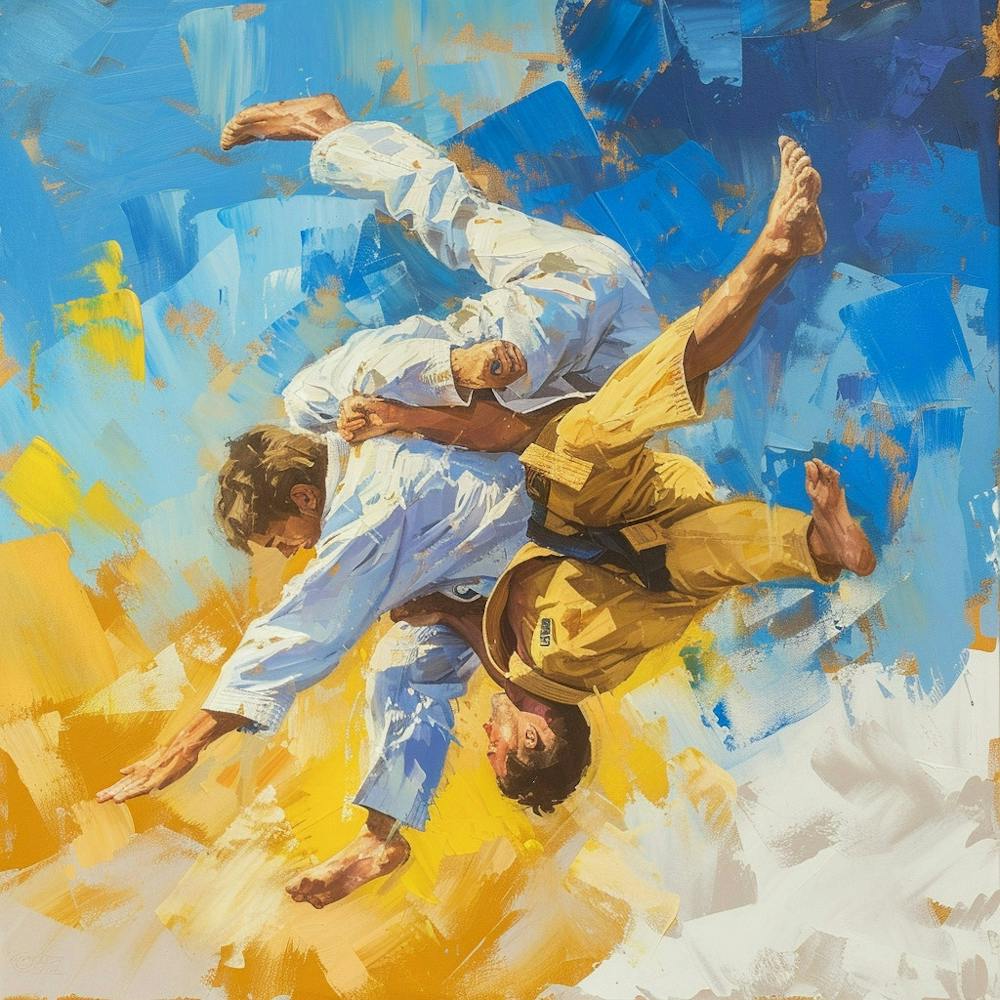A Judo Throw Oil Painting Illustration 1718705044 1