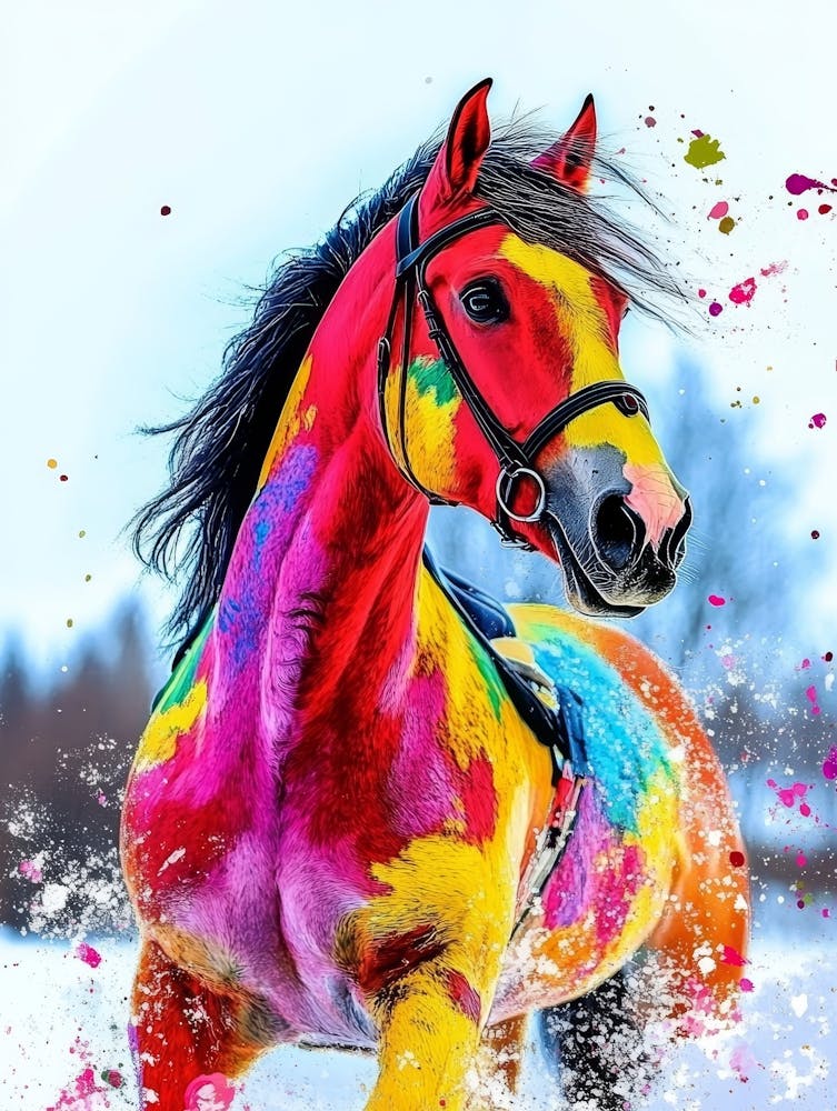 Abstract Colourful Horse