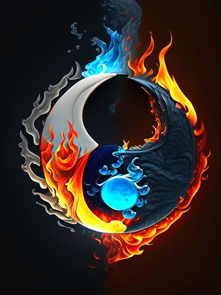 Fire And Water 3 Yin and Yang Illustration