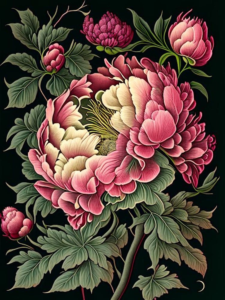 Bartzella Peonies Vintage Botanical