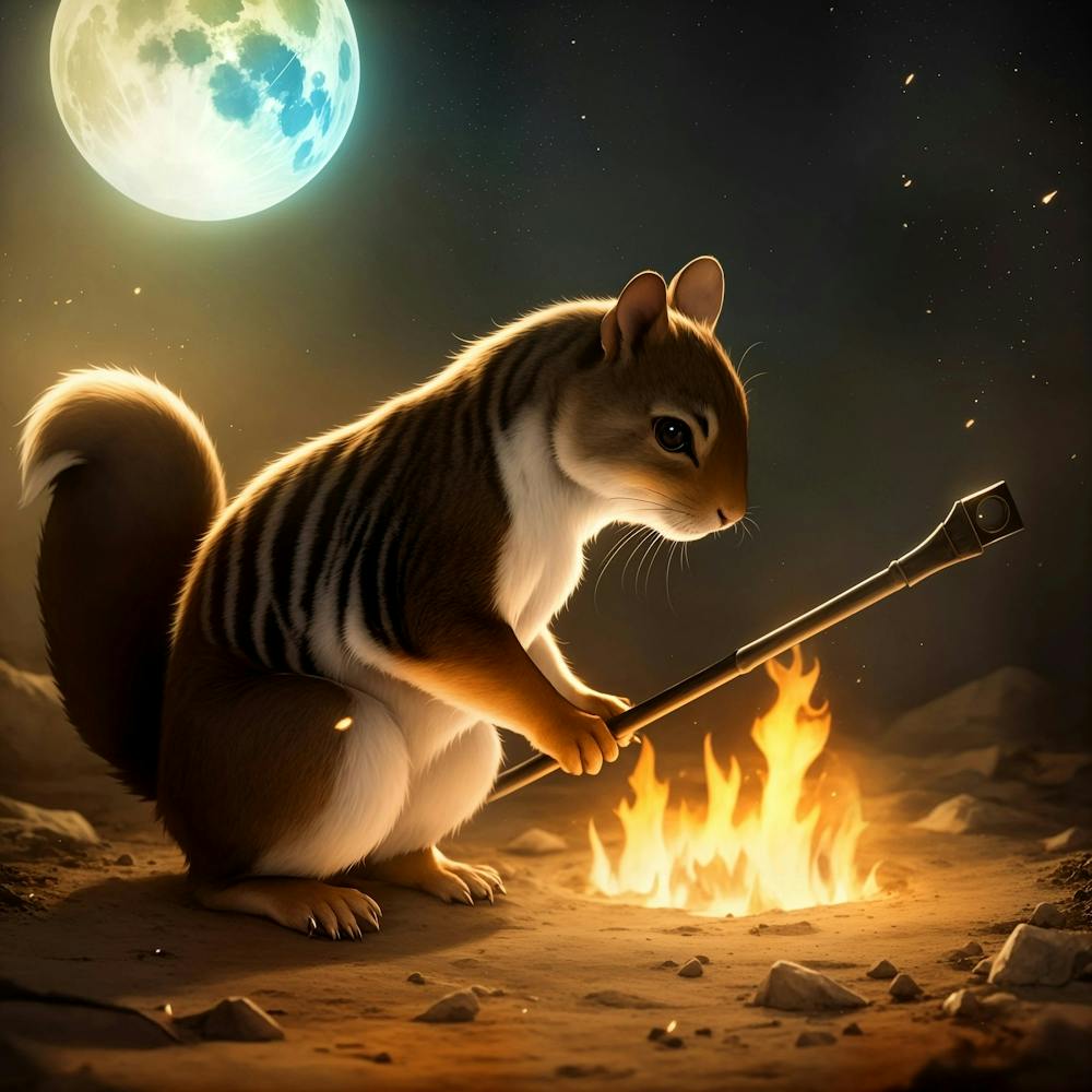 Squirrel With A Stick