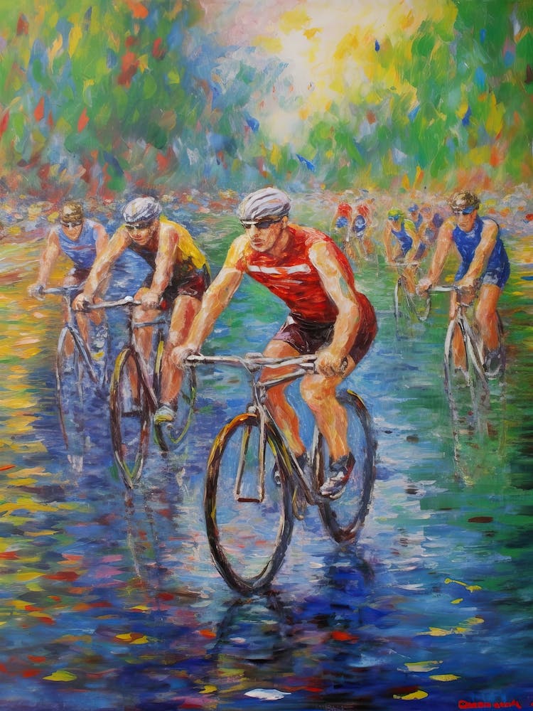 Triathlon In The Style Of Monet 2