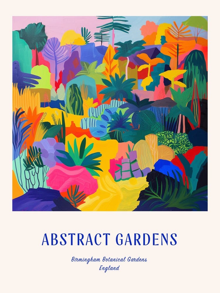Jardins Colorés Birmingham Botanical Gardens 3 Affiche Bleue